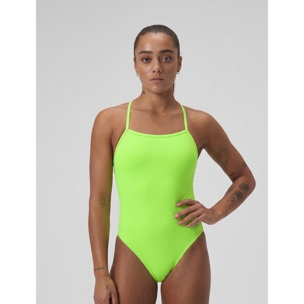 Speedo Eco Endurance One Piece Swimsuit Neon Green Size 32 NWT MSRP $62
